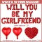 Will You Be My Girlfriend Balloon & 500 Rose Petals – 4 Red Heart Foil Balloons for Proposal & Valentine